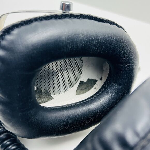 AKAI ASE-22 Retro Vintage Stereo Headphones Left Right Ear Controls White, WORKS - Picture 7 of 8